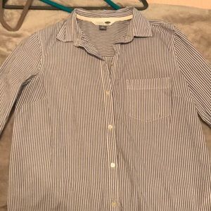 Women’s Lt. Blue and White Stripe Workman’s Blouse